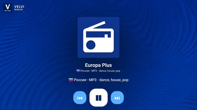 VELVI-Radio на телевизоре — Полноэкранный плеер